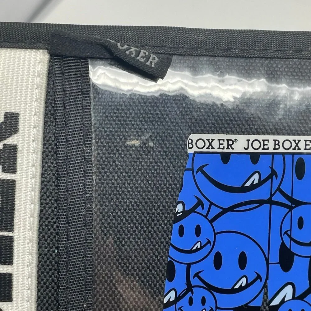 Vtg Joe Boxer Zipper‎ Binder 3 Ring 90s Y2K Smiley Face Boxer Print School Kmart